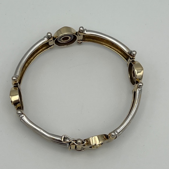 ❤️❤️ SOLD ❤️❤️ 14K Solid Gold 47.88g 8" Long Bracelet Custom Made TwoTone - Picture 6 of 17